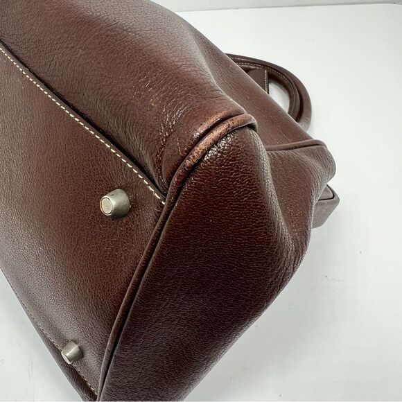 PRADA MADRAS CERNIERA DOCTOR BAG SATCHEL Red Brown LEATHER With A TOP HANDLE - Picture 7 of 16